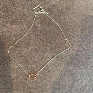 Burgundy Kendra Scott Elisa Open Gold Necklace NWOT